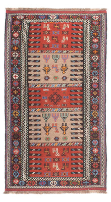 Runner Kelim Carpet - orientalisk matta - 200 x 100 cm - flerfärgad