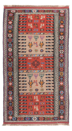 Runner Kelim Carpet - orientalisk matta - 200 x 100 cm - flerfärgad