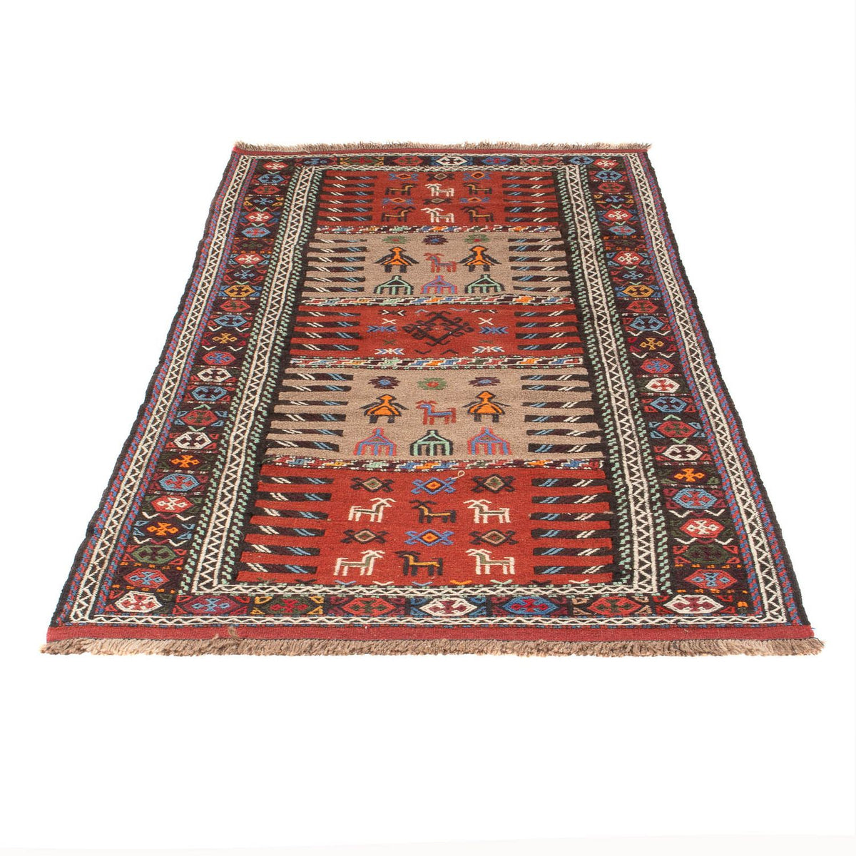 Runner Kelim Carpet - orientalisk matta - 200 x 100 cm - flerfärgad