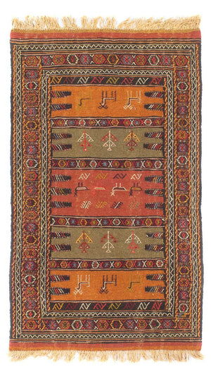 Kelim Carpet - orientalisk matta - 170 x 100 cm - flerfärgad