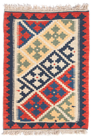 Kelim Carpet - orientalisk matta - 93 x 63 cm - flerfärgad
