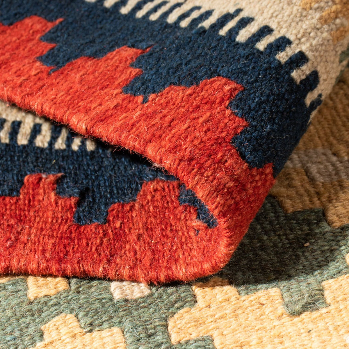 Kelim Carpet - orientalisk matta - 93 x 63 cm - flerfärgad