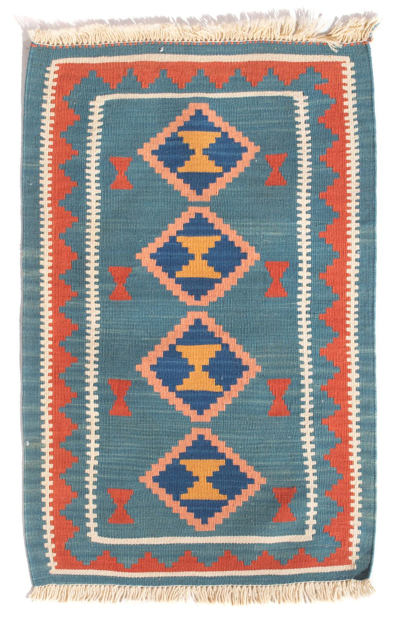 Kelim Carpet - orientalisk matta - 96 x 63 cm - flerfärgad