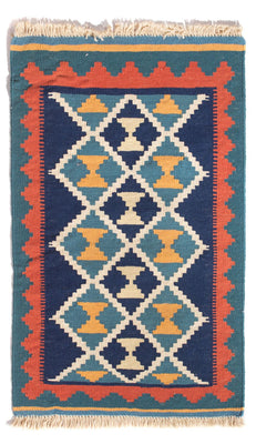 Kelim Carpet - orientalisk matta - 87 x 57 cm - flerfärgad