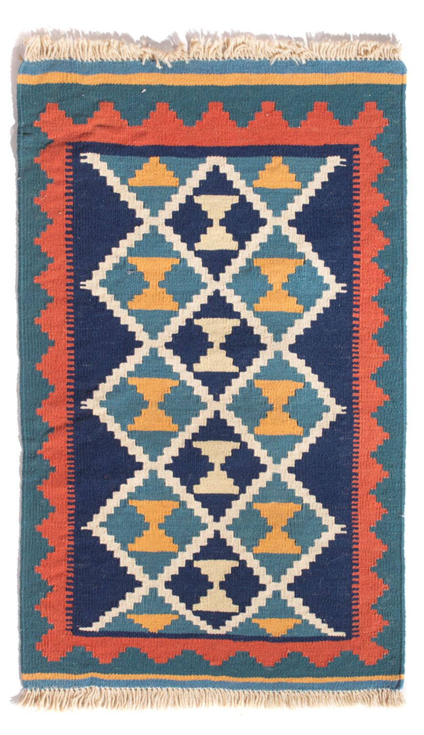 Kelim Carpet - orientalisk matta - 87 x 57 cm - flerfärgad