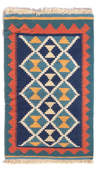 Kelim Carpet - orientalisk matta - 87 x 57 cm - flerfärgad
