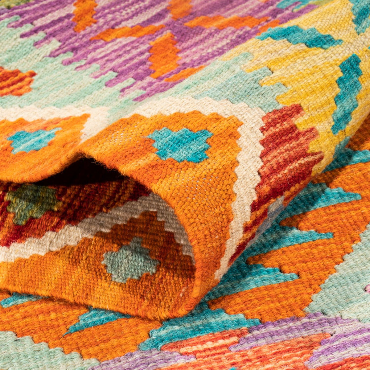 Runner Kelim Carpet - Splash - 210 x 83 cm - flerfärgad