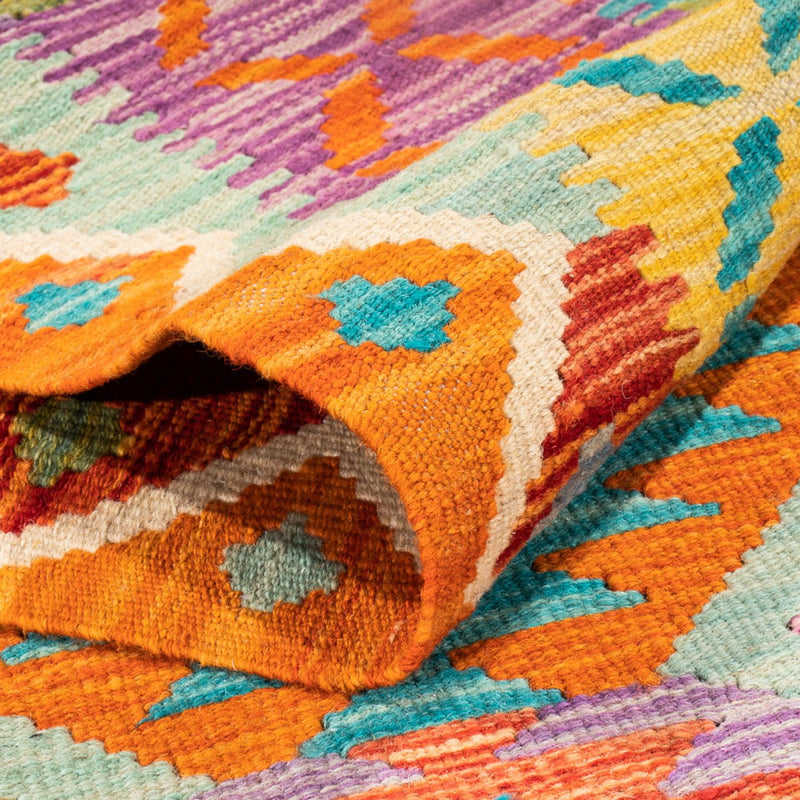 Runner Kelim Carpet - Splash - 210 x 83 cm - flerfärgad