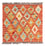 Kelim Carpet - Splash kvadrat  - 52 x 50 cm - flerfärgad