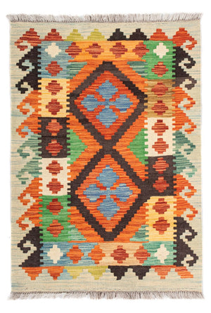 Kelim Carpet - Splash - 89 x 63 cm - flerfärgad