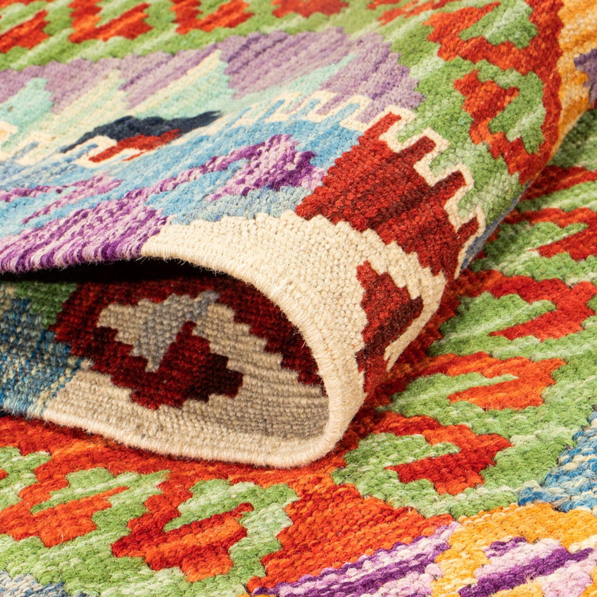 Runner Kelim Carpet - Splash - 204 x 79 cm - flerfärgad