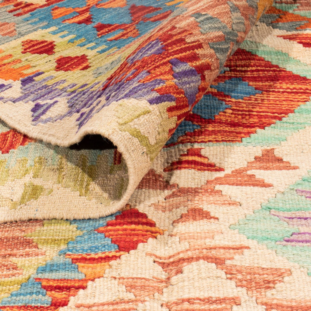 Kelim Carpet - Splash - 401 x 303 cm - flerfärgad