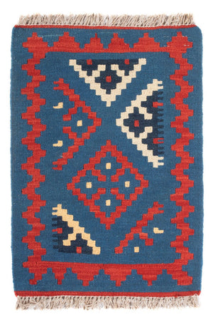 Kelim Carpet - orientalisk matta - 60 x 40 cm - blå