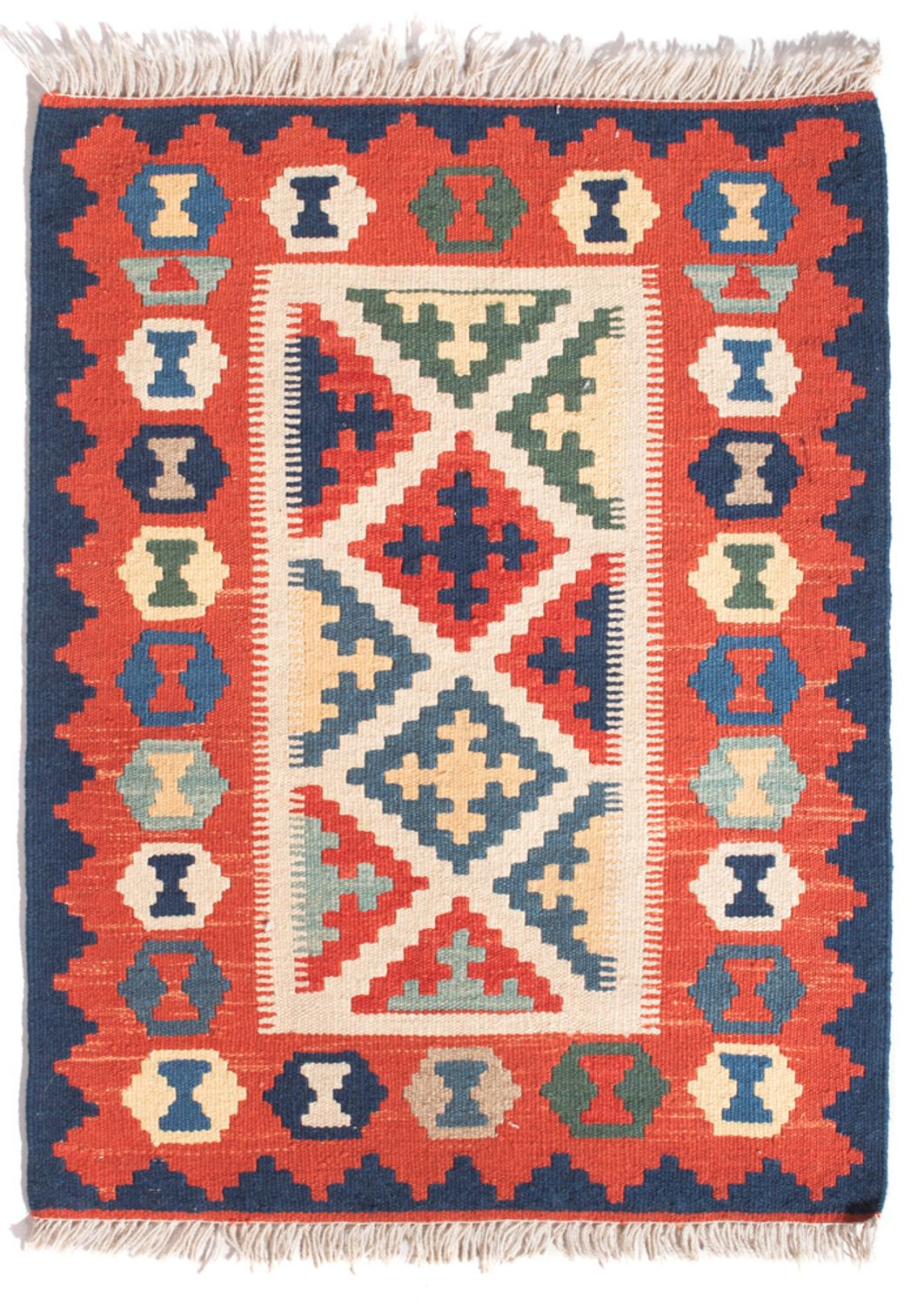Kelim Carpet - orientalisk matta - 94 x 70 cm - flerfärgad