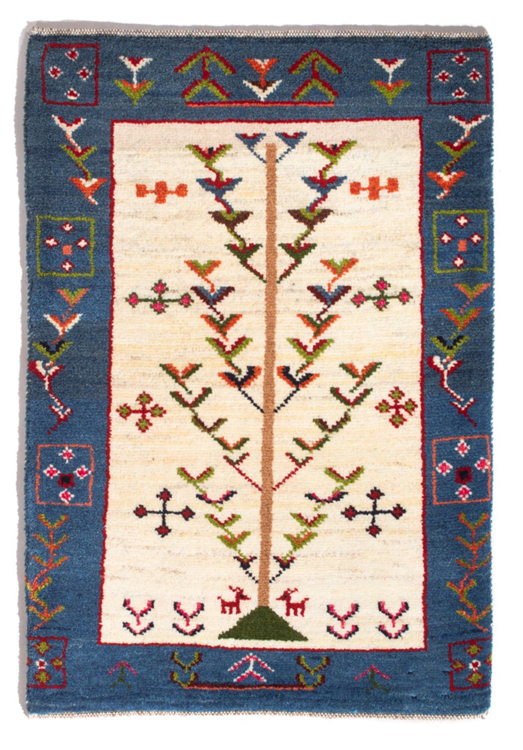 Gabbeh-matta - persisk - 92 x 63 cm - flerfärgad