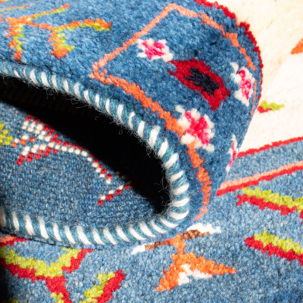 Gabbeh-matta - persisk - 92 x 63 cm - flerfärgad