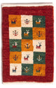 Persisk Gabbeh Mattan 60x40cm - Perserteppich Wollteppich