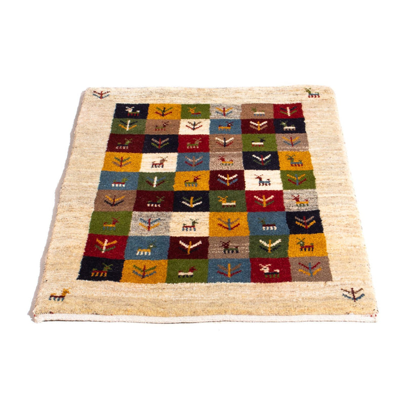 Gabbeh-matta - persisk - 90 x 62 cm - flerfärgad