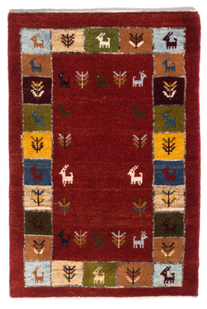 Gabbeh-matta - persisk - 88 x 61 cm - flerfärgad