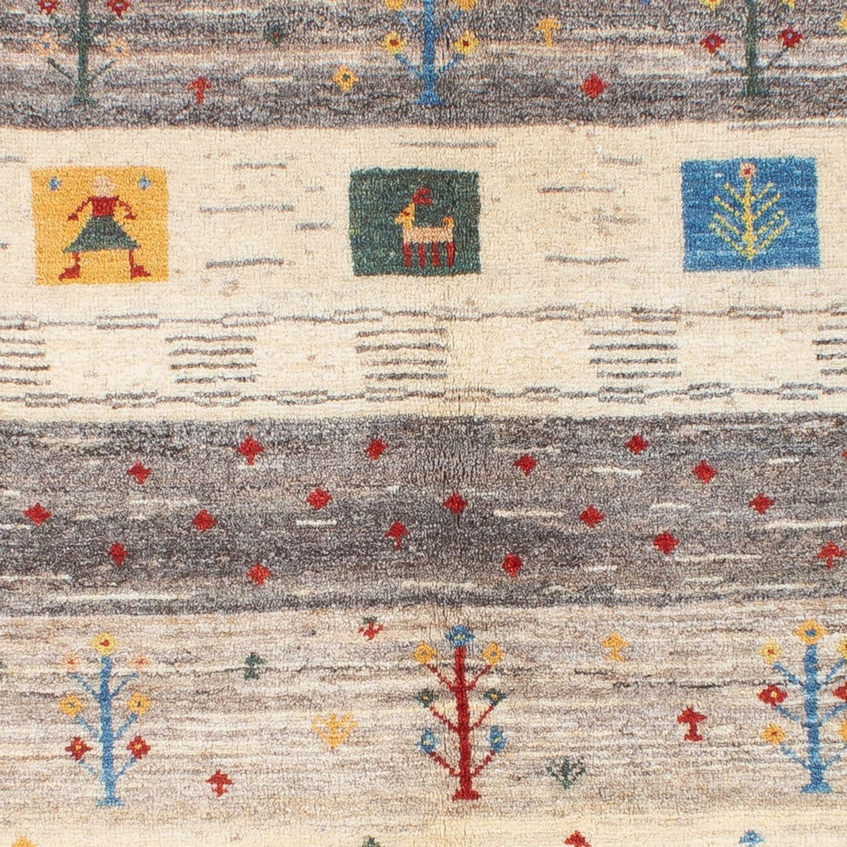 Gabbeh-matta - persisk - 187 x 148 cm - natur