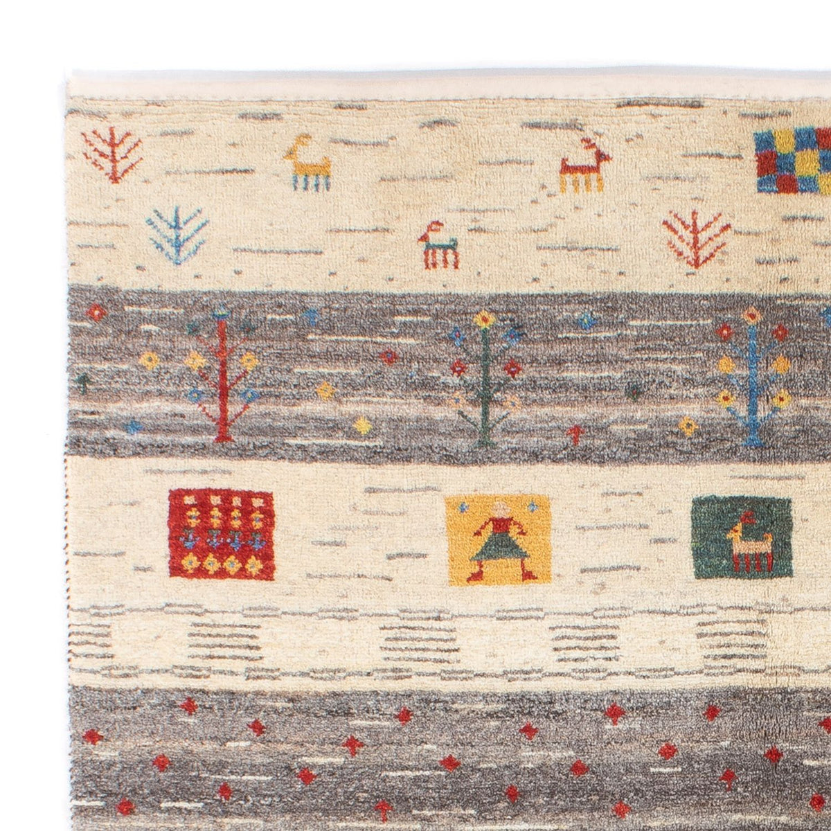 Gabbeh-matta - persisk - 187 x 148 cm - natur