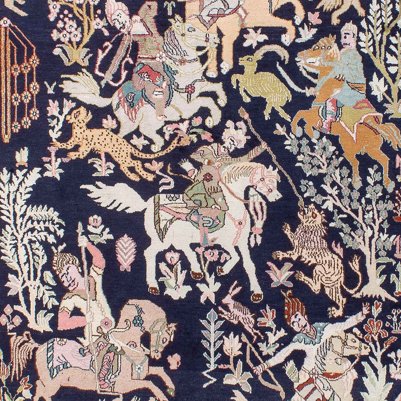 Sidenmatta - Kashmir Silk - 215 x 133 cm - mörkblå