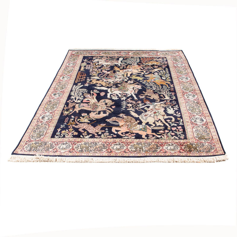 Sidenmatta - Kashmir Silk - 215 x 133 cm - mörkblå