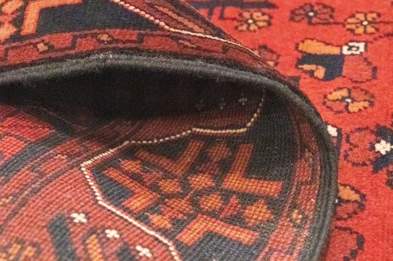 Runner Afghansk matta - Kunduz - 288 x 78 cm - röd