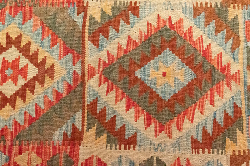 Runner Kelim Carpet - orientalisk matta - 395 x 84 cm - brun