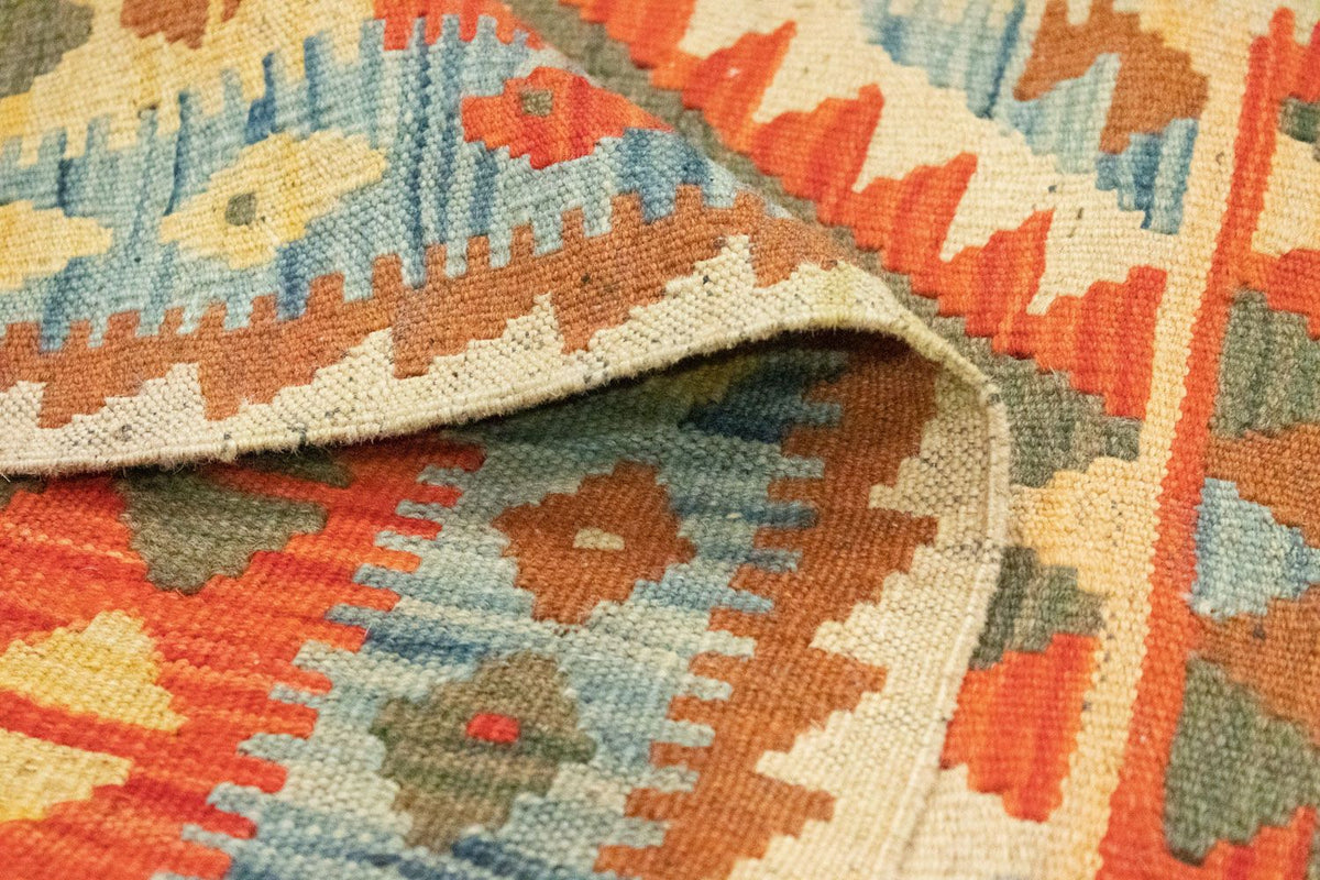 Runner Kelim Carpet - orientalisk matta - 395 x 84 cm - brun