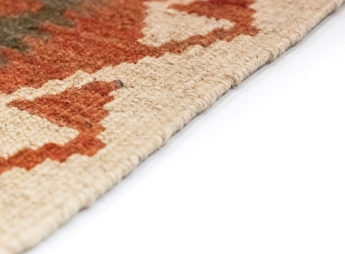 Runner Kelim Carpet - orientalisk matta - 390 x 85 cm - brun