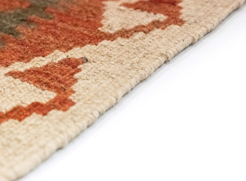 Runner Kelim Carpet - orientalisk matta - 390 x 85 cm - brun