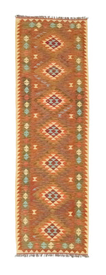 Runner Kelim Carpet - orientalisk matta - 300 x 80 cm - brun
