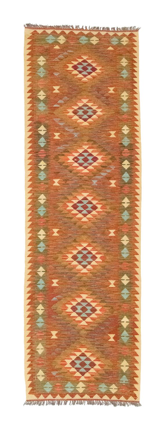 Runner Kelim Carpet - orientalisk matta - 300 x 80 cm - brun