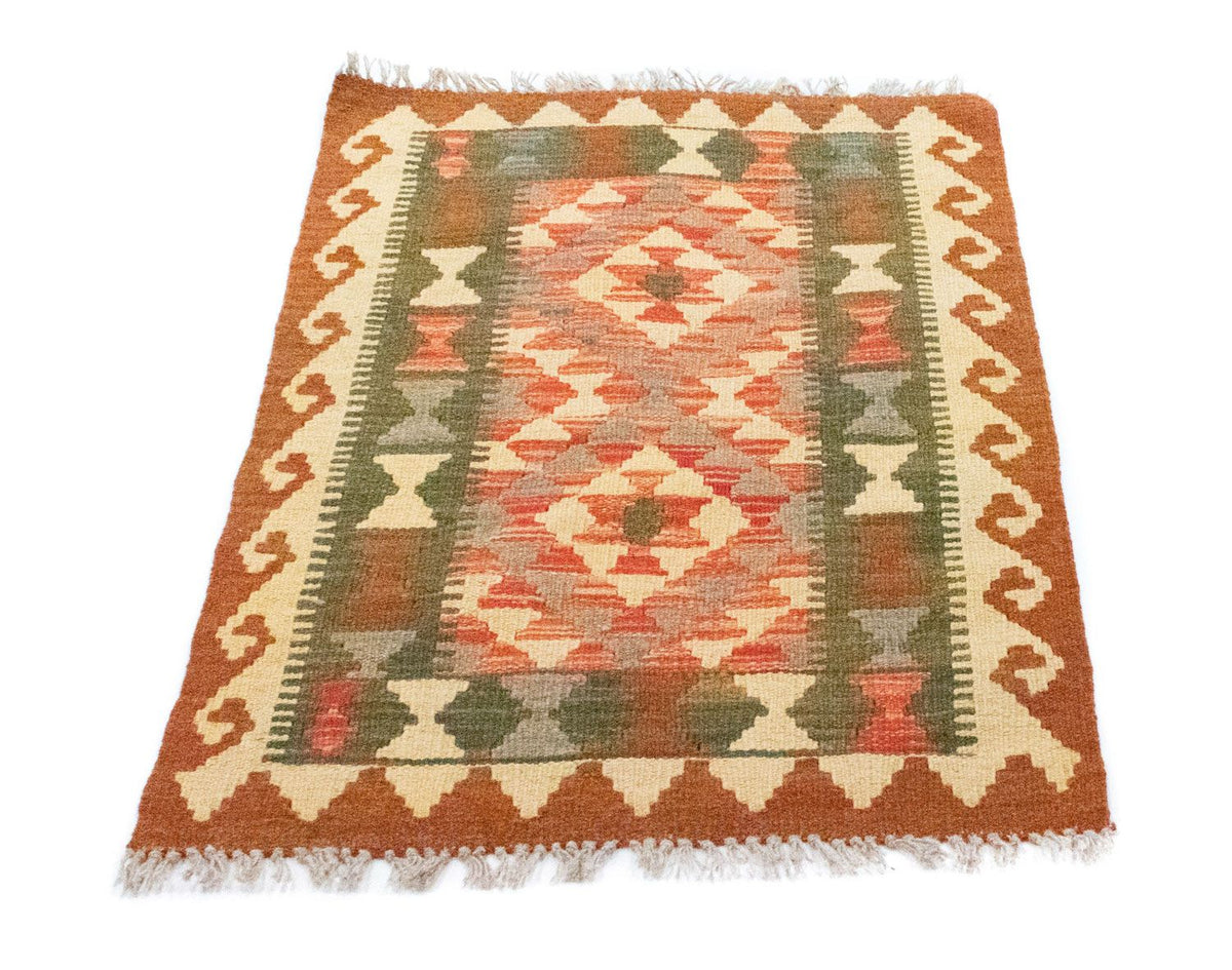 Kelim Carpet - orientalisk matta - 90 x 60 cm - brun