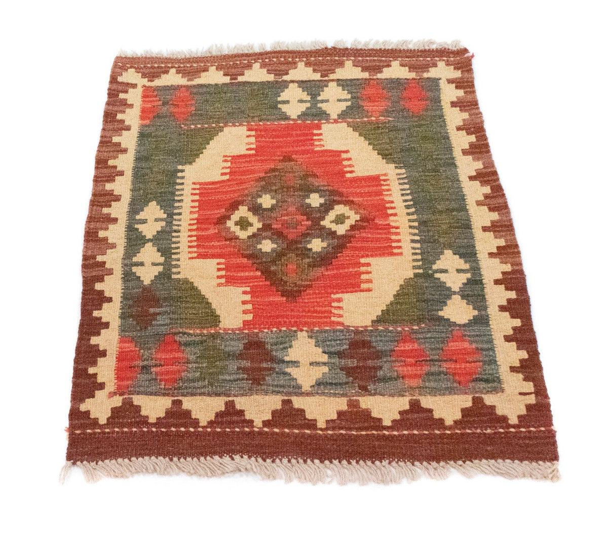 Kelim Carpet - orientalisk matta - 90 x 60 cm - orange