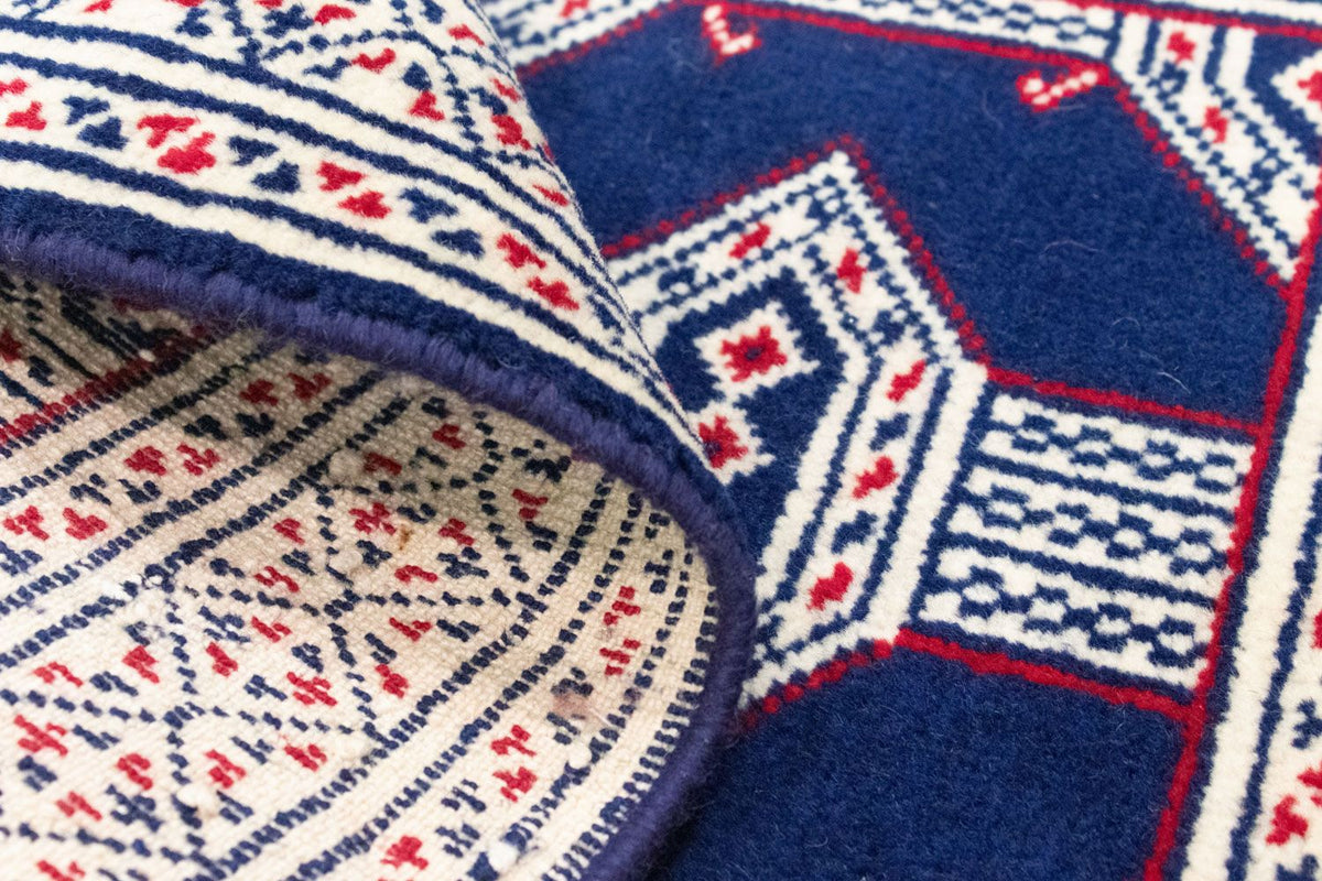 Turkaman-matta - 90 x 62 cm - blå