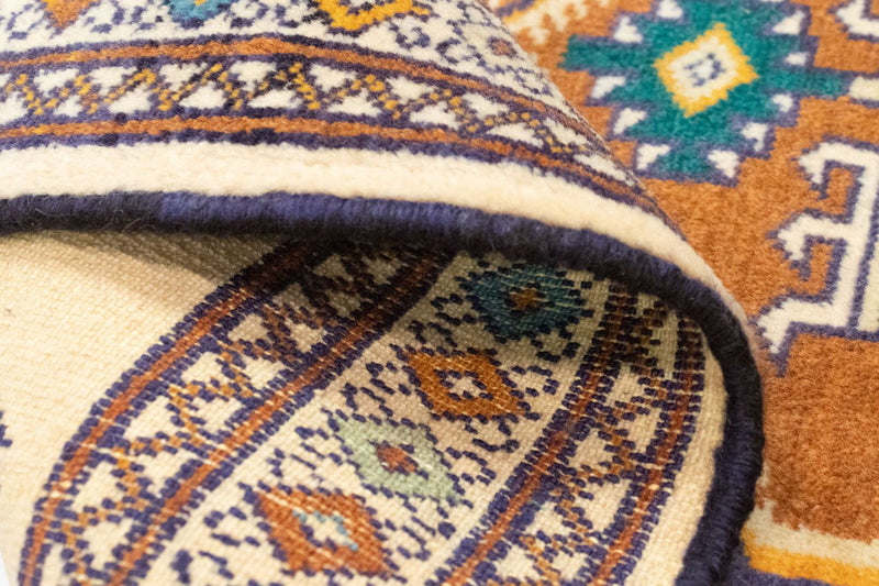 Turkaman-matta - 89 x 64 cm - blå