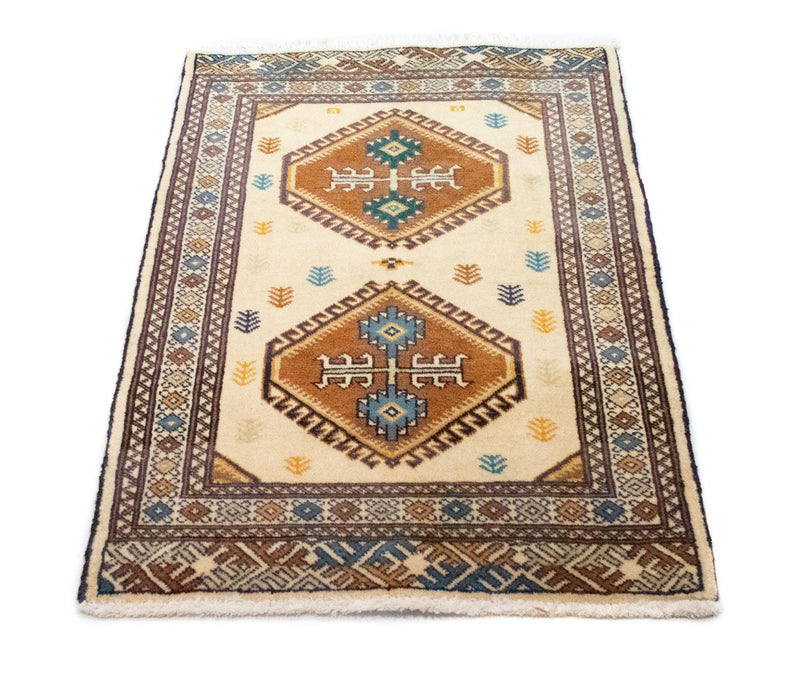 Turkaman-matta - 88 x 63 cm - beige