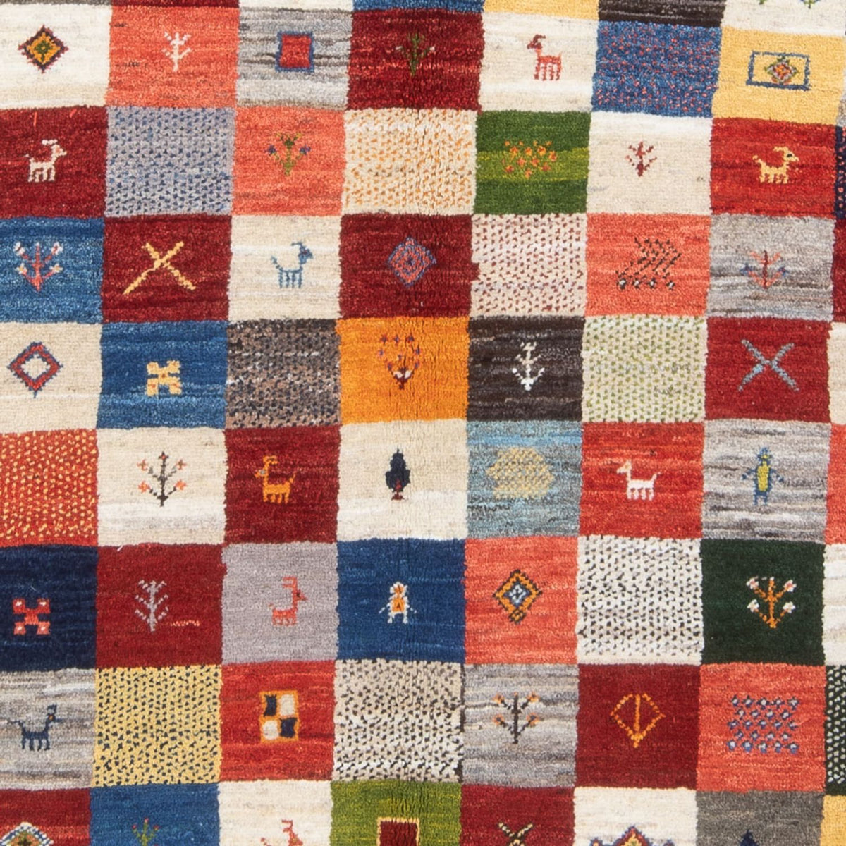 Gabbeh-matta - persisk - 201 x 157 cm - flerfärgad