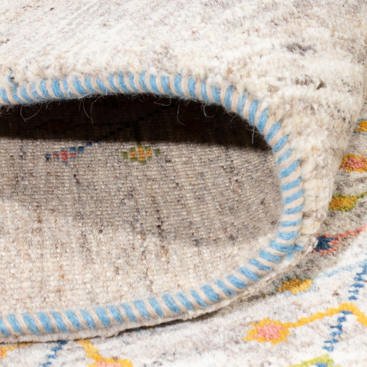 Gabbeh-matta - persisk - 200 x 151 cm - mörk beige