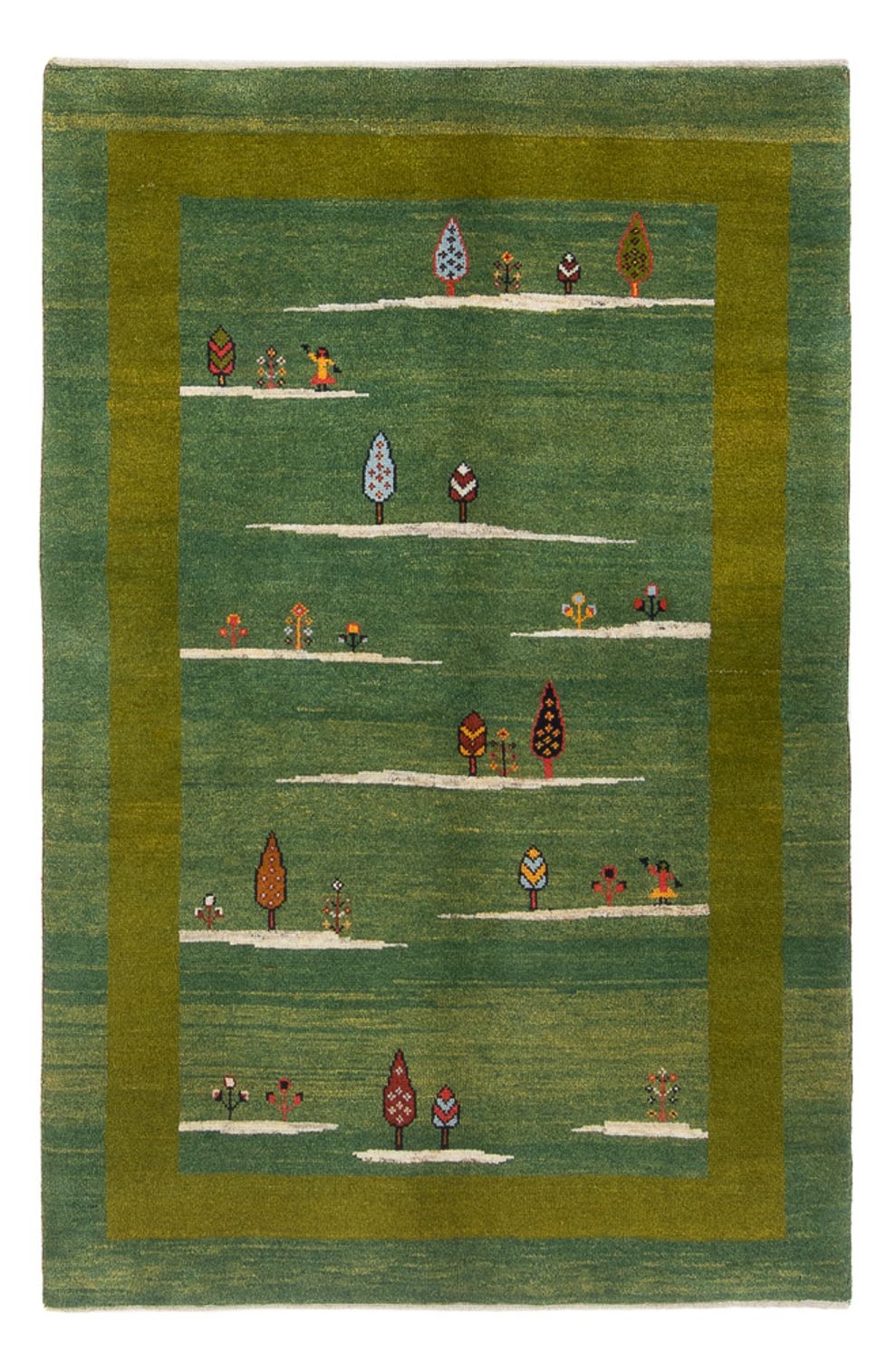 Gabbeh-matta - persisk - 183 x 120 cm - grön