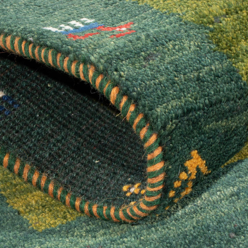 Gabbeh-matta - persisk - 86 x 58 cm - grön