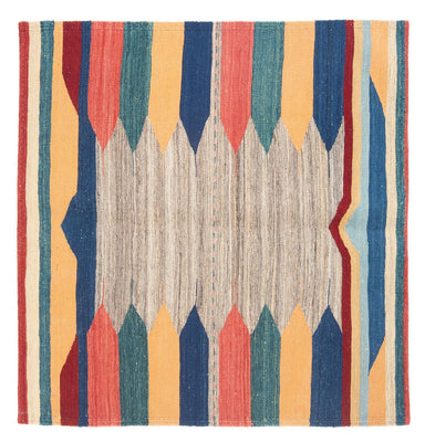 Kelim Carpet - orientalisk matta kvadrat  - 128 x 125 cm - mintgrön