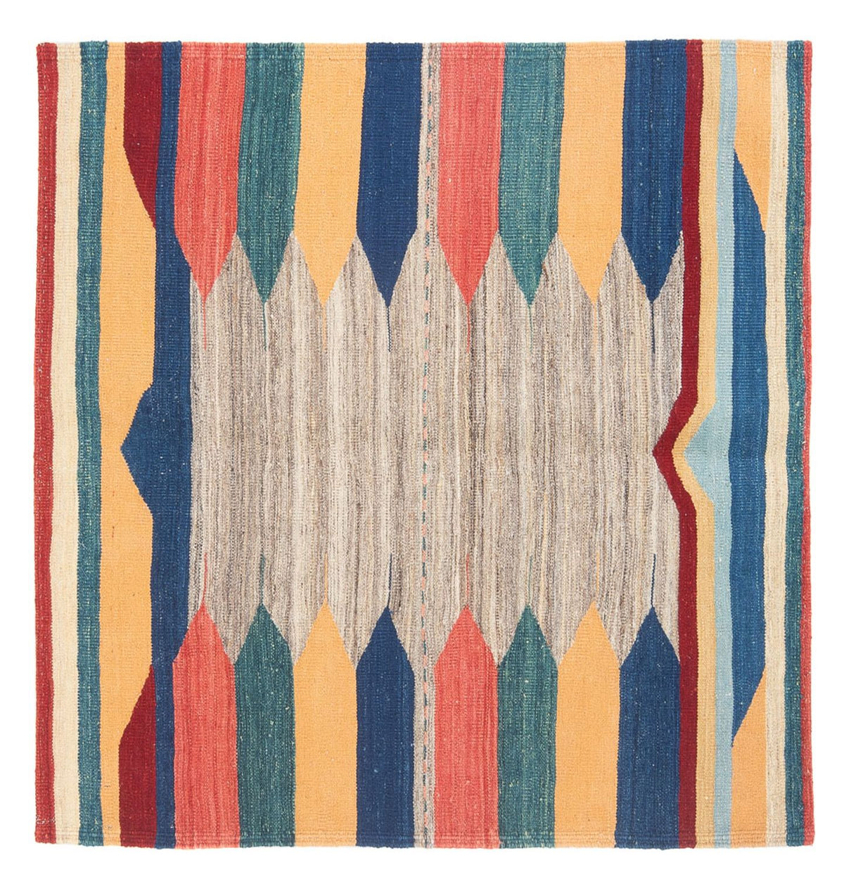 Kelim Carpet - orientalisk matta kvadrat  - 128 x 125 cm - mintgrön