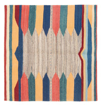 Kelim Carpet - orientalisk matta kvadrat  - 128 x 125 cm - mintgrön