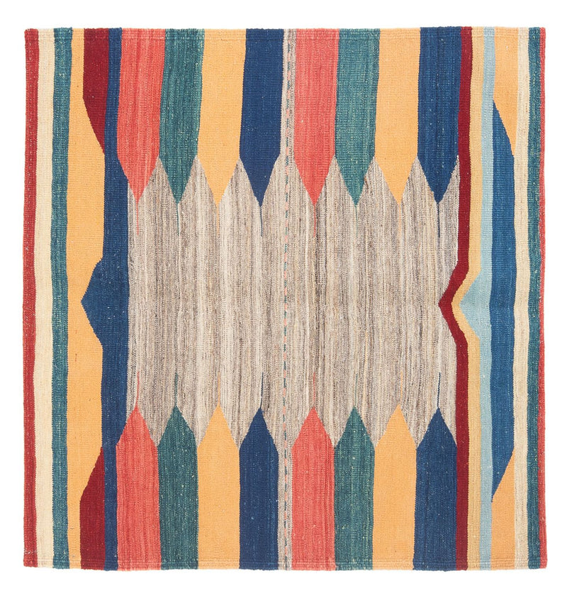 Kelim Carpet - orientalisk matta kvadrat  - 128 x 125 cm - mintgrön