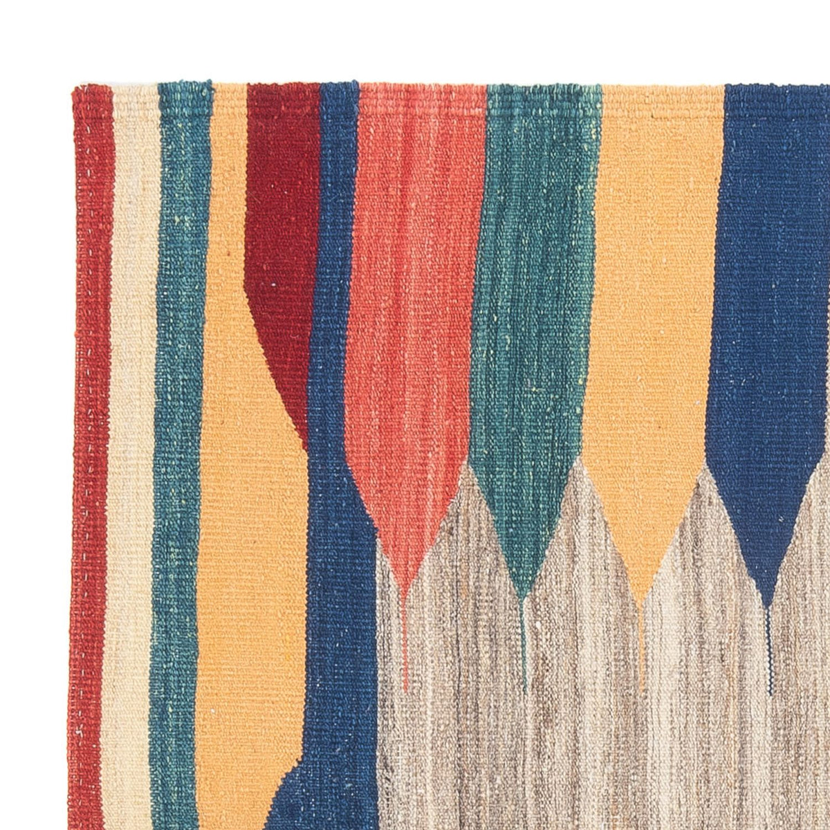 Kelim Carpet - orientalisk matta kvadrat  - 128 x 125 cm - mintgrön