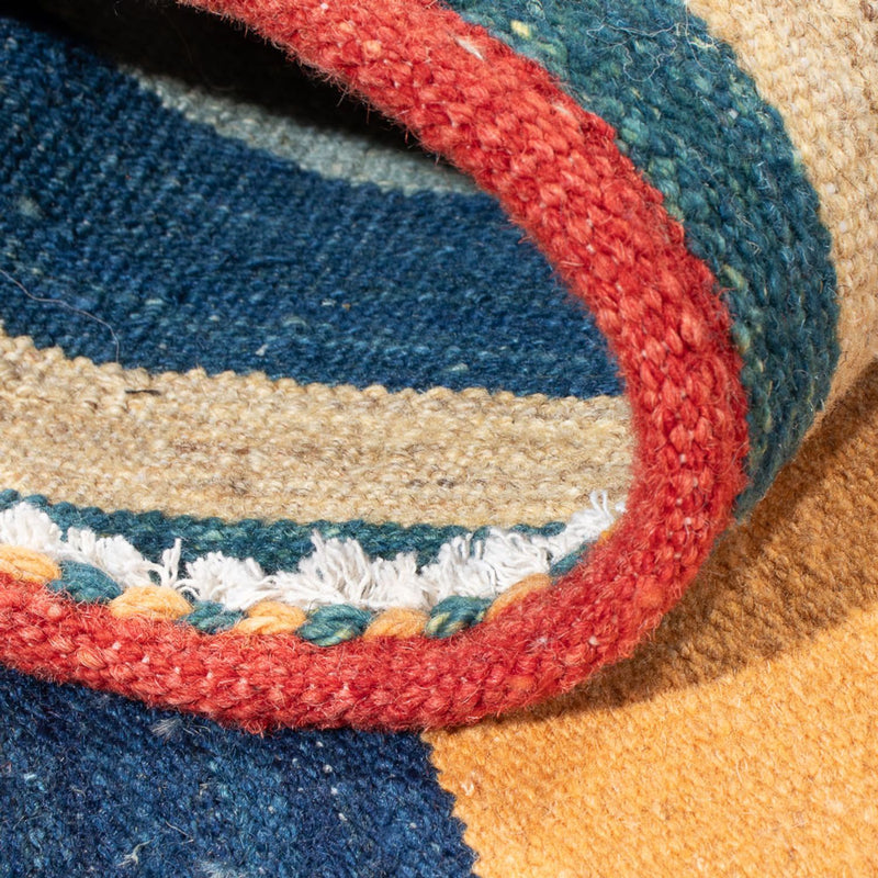 Kelim Carpet - orientalisk matta kvadrat  - 128 x 125 cm - mintgrön