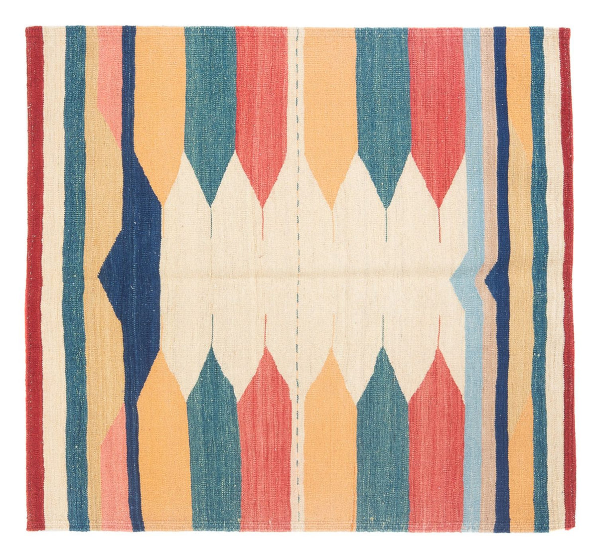 Kelim Carpet - orientalisk matta kvadrat  - 129 x 125 cm - mintgrön